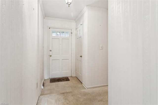 122 Avery Cres, Newport News, VA 23606 - doorway with ornamental molding, baseboards, and carpet flooring