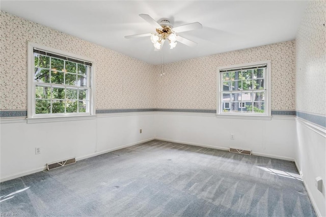 122 Avery Cres, Newport News, VA 23606 - carpeted spare room featuring wallpapered walls and a ceiling fan