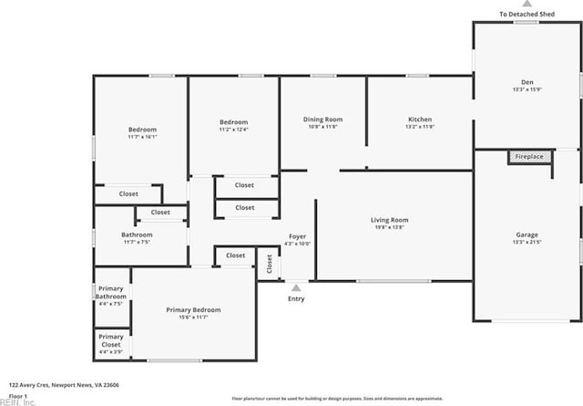 122 Avery Cres, Newport News, VA 23606 - property floor plan