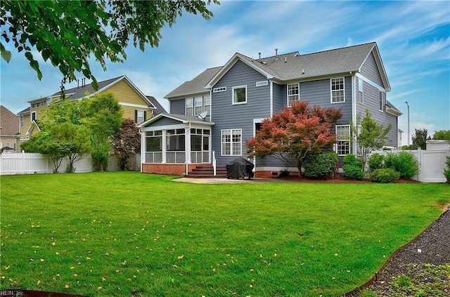 1228 Cherrytree Ln, Chesapeake, VA 23320 - rear view of property with a sunroom
