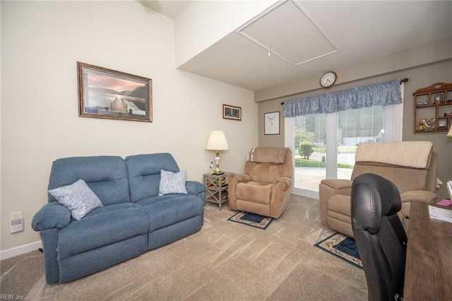 905 Lela Ln, Chesapeake, VA 23322 - living room with attic access and carpet flooring