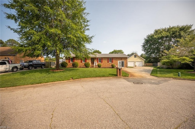 905 Lela Ln, Chesapeake, VA 23322 - ranch-style house with a detached garage and brick siding