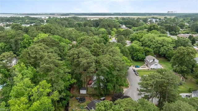 10 Kathy Dr, Poquoson, VA 23662 - aerial overview of property's location with a heavily wooded area