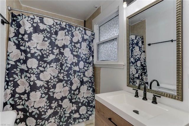 1108 E Pembroke Ave, Hampton, VA 23669 - full bath featuring vanity, toilet, and a shower with shower curtain