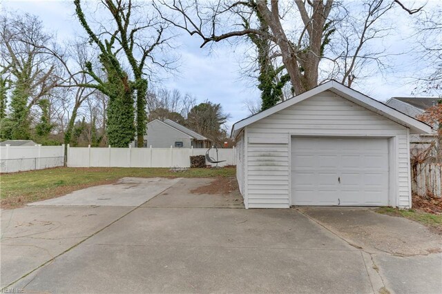 1108 E Pembroke Ave, Hampton, VA 23669 - detached garage featuring concrete driveway