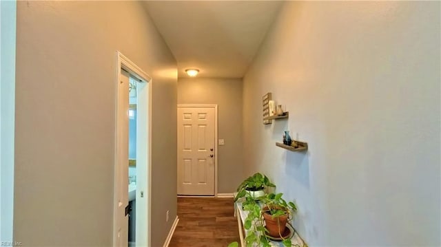 228 Bethune Dr, Williamsburg, VA 23185 - hallway featuring wood finished floors and baseboards