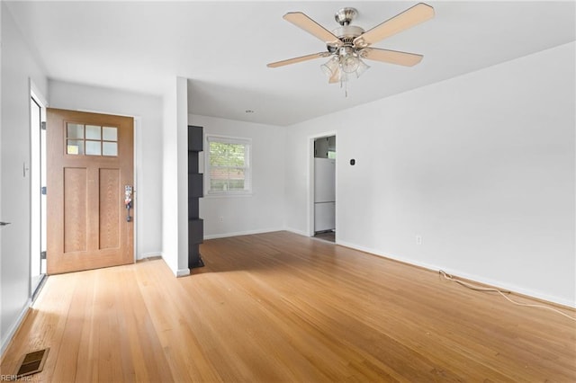 617 Redheart Dr, Hampton, VA 23666 - foyer with light wood-style floors and a ceiling fan