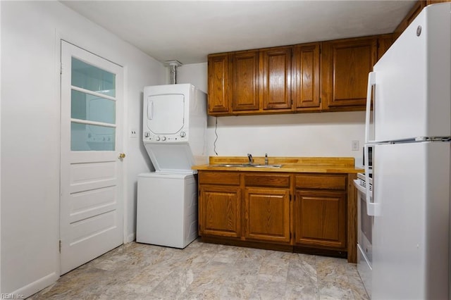 528 Murphys Mill Rd, Suffolk, VA 23434 - laundry room with stacked washer and clothes dryer