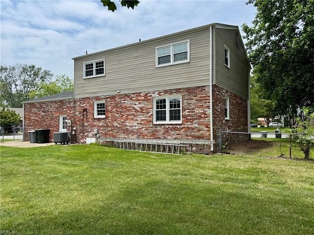2 Yulee Ct, Hampton, VA 23669 - rear view of house with brick siding and central AC unit