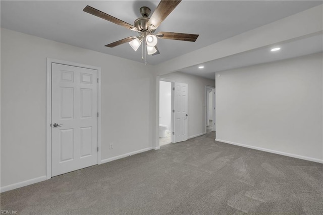 608 N Pine Grove Rd, Virginia Beach, VA 23452 - carpeted spare room featuring baseboards, ceiling fan, and recessed lighting