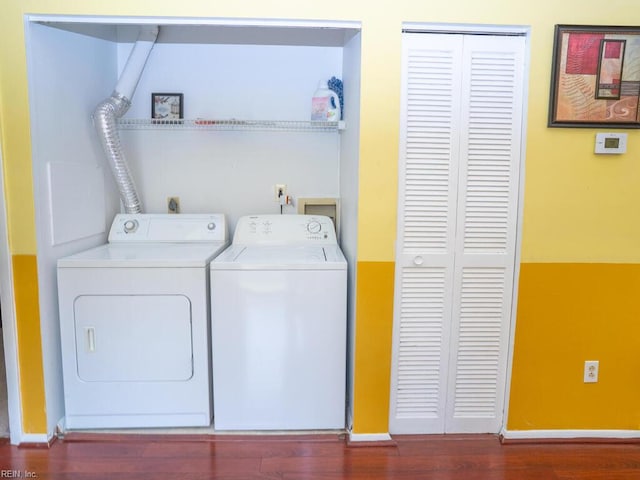 808 Dora Ct, Virginia Beach, VA 23455 - washroom featuring washer and clothes dryer, dark wood finished floors, and baseboards