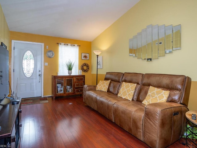 808 Dora Ct, Virginia Beach, VA 23455 - living room featuring hardwood / wood-style flooring and vaulted ceiling