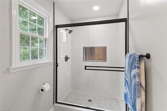 1756 Tyndall Point Rd, Gloucester Point, VA 23062 - bathroom featuring a stall shower and recessed lighting