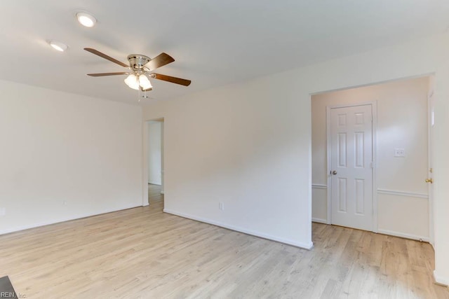 1603 Skiffes Creek Cir, Williamsburg, VA 23185 - spare room with a ceiling fan, wood finished floors, and baseboards