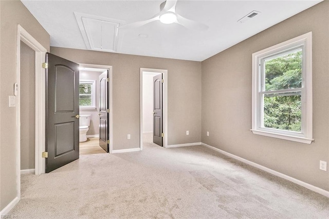 112 Atwell Ln, Hampton, VA 23669 - unfurnished bedroom featuring attic access, light colored carpet, and baseboards