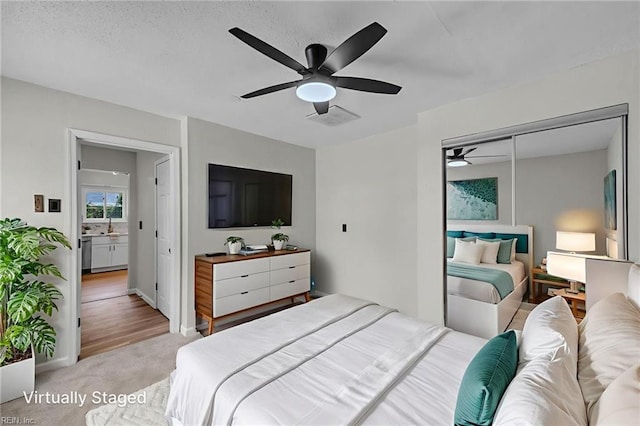 2920 Fetsch Pl, Virginia Beach, VA 23453 - bedroom with carpet, ceiling fan, and a closet