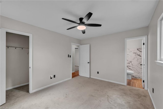 2920 Fetsch Pl, Virginia Beach, VA 23453 - unfurnished bedroom featuring carpet flooring, baseboards, ensuite bathroom, and ceiling fan