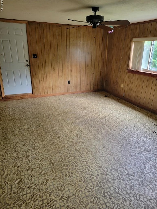 536 Longfellow Ave, Virginia Beach, VA 23462 - unfurnished room featuring wooden walls, baseboards, and ceiling fan