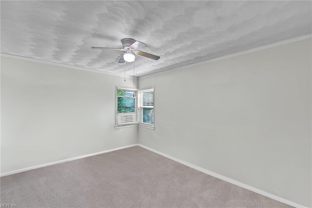 8248 Andrew Ln, Norfolk, VA 23505 - carpeted spare room featuring ceiling fan, baseboards, and ornamental molding