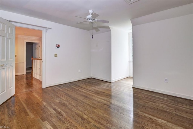 2116 Harpers Ml, Williamsburg, VA 23185 - empty room featuring ceiling fan, wood finished floors, and baseboards
