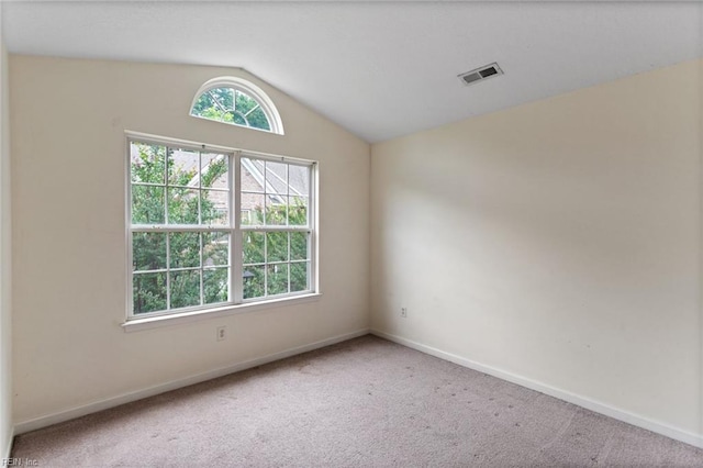 10 Musket Ln, Hampton, VA 23666 - carpeted empty room featuring vaulted ceiling and baseboards