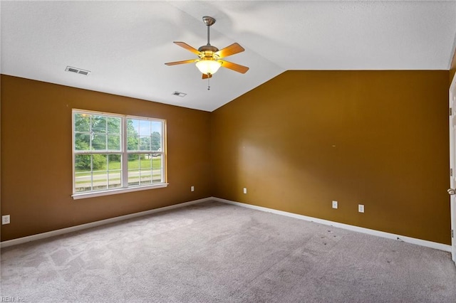 10 Musket Ln, Hampton, VA 23666 - unfurnished room with a ceiling fan, carpet flooring, and lofted ceiling