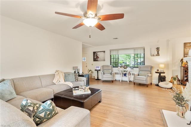 1301 Penguin Cir, Virginia Beach, VA 23451 - living room with light wood finished floors and a ceiling fan
