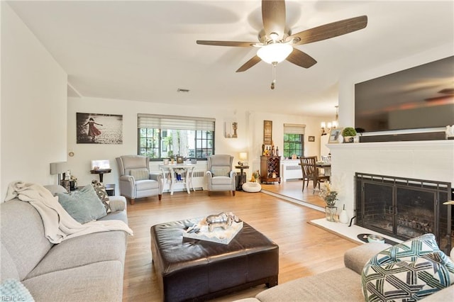1301 Penguin Cir, Virginia Beach, VA 23451 - living room featuring a ceiling fan and wood finished floors