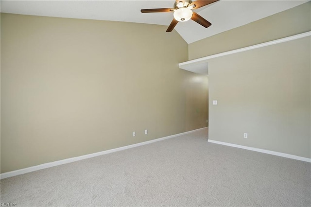 2459 Old Greenbrier Rd Unit 121, Chesapeake, VA 23325 - carpeted empty room featuring ceiling fan, baseboards, and vaulted ceiling