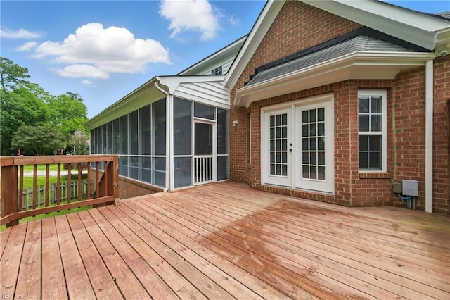 5308 Doral Woods Ct, Suffolk, VA 23435 - wooden terrace with a sunroom and french doors