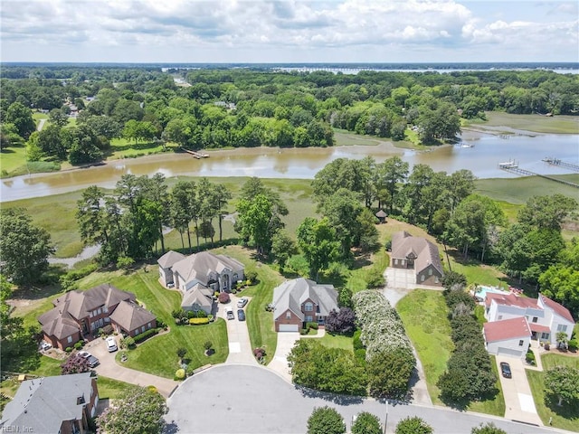 5308 Doral Woods Ct, Suffolk, VA 23435 - aerial view of residential area with a nearby body of water and a tree filled landscape