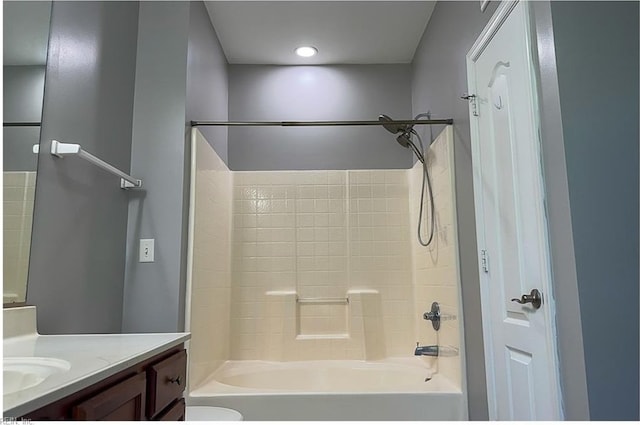 932 Southmoor Dr Unit 105, Virginia Beach, VA 23455 - bathroom featuring vanity, bathing tub / shower combination, and toilet
