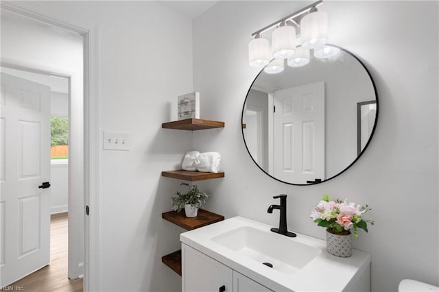 3421 Stancil St, Virginia Beach, VA 23452 - half bathroom with vanity and wood finished floors
