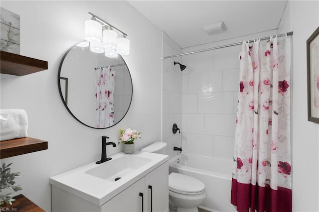 3421 Stancil St, Virginia Beach, VA 23452 - bathroom featuring vanity, toilet, and shower / bath combo with shower curtain