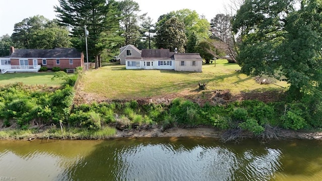 123 Orchard Cove Ln, Callao, VA 22435 - back of property with a water view and a yard