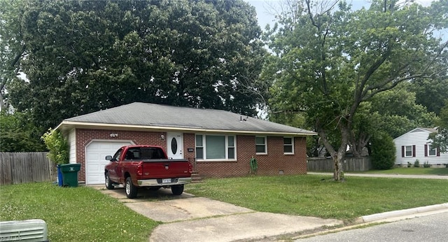 263 Exeter Rd, Newport News, VA 23602 - ranch-style home featuring an attached garage, concrete driveway, and brick siding