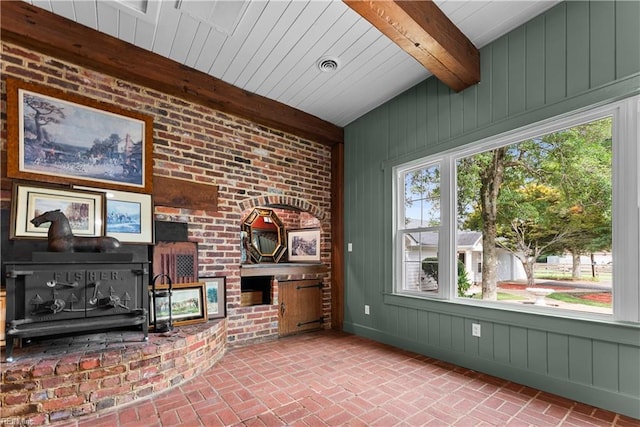 2652 Benefit Rd, Chesapeake, VA 23322 - unfurnished sunroom featuring beamed ceiling