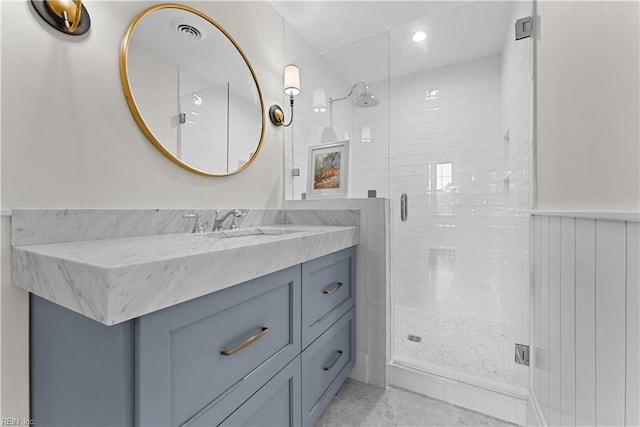 2652 Benefit Rd, Chesapeake, VA 23322 - full bath featuring a shower stall, vanity, and recessed lighting
