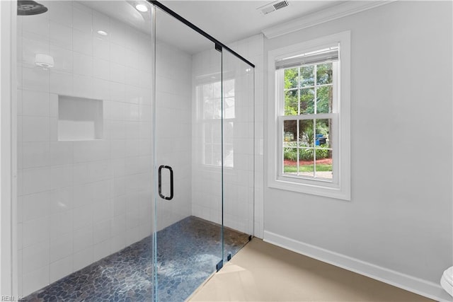 2652 Benefit Rd, Chesapeake, VA 23322 - full bathroom featuring a shower stall and crown molding