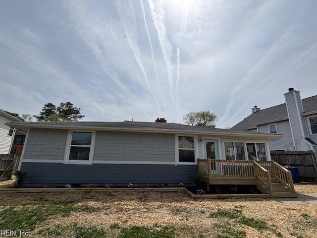 913 B St, Virginia Beach, VA 23451 - view of front of home with a wooden deck and a sunroom