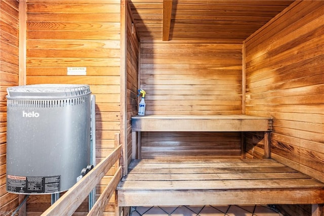 7501 River Rd Unit 4A, Newport News, VA 23607 - sauna with wooden walls and wood ceiling