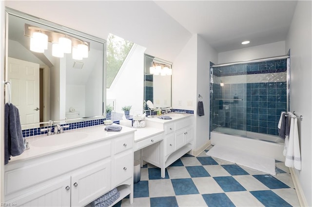 5225 Regatta Pointe Rd, Suffolk, VA 23435 - full bathroom featuring vanity, bath / shower combo with glass door, tile patterned floors, and baseboards