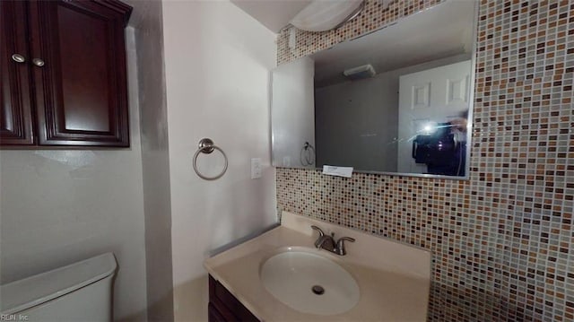 400 Ticonderoga Rd, Virginia Beach, VA 23462 - bathroom with vanity, backsplash, and tile walls