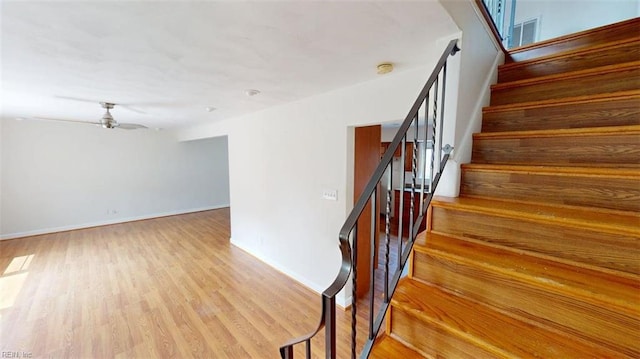 400 Ticonderoga Rd, Virginia Beach, VA 23462 - staircase featuring ceiling fan and wood finished floors