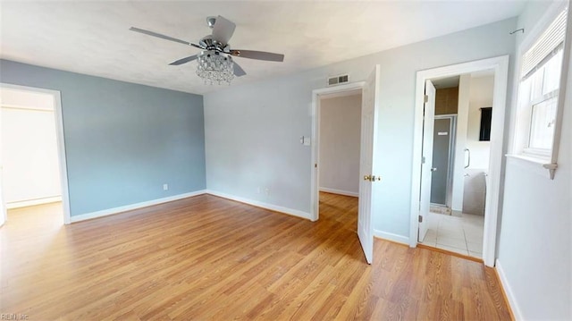400 Ticonderoga Rd, Virginia Beach, VA 23462 - empty room with light wood-style flooring and ceiling fan