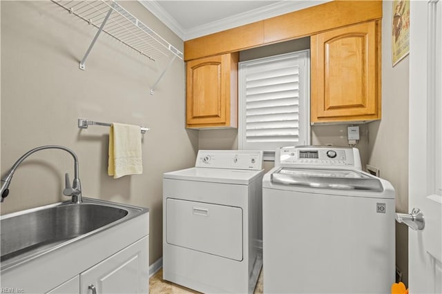 1604 Tether Keep, Virginia Beach, VA 23454 - laundry area with cabinet space, washer and dryer, and ornamental molding