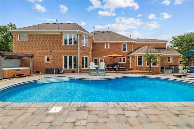 1604 Tether Keep, Virginia Beach, VA 23454 - swimming pool with a hot tub, a patio area, and a pergola