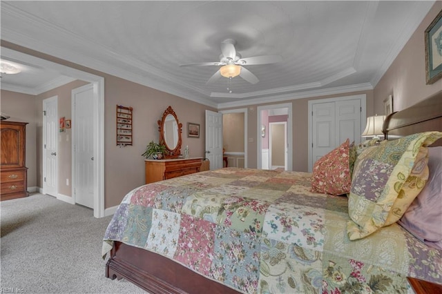 1832 Tree Line Rd, Virginia Beach, VA 23454 - bedroom featuring carpet flooring, a ceiling fan, a closet, and crown molding