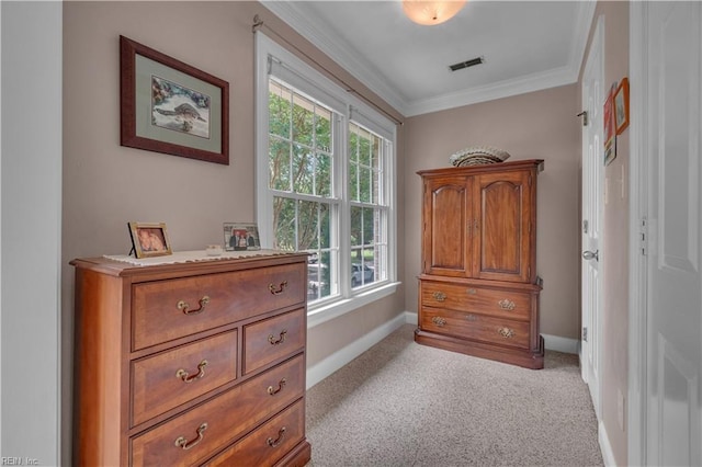 1832 Tree Line Rd, Virginia Beach, VA 23454 - bedroom featuring ornamental molding and light carpet