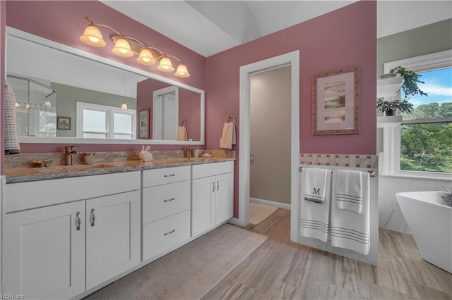 1832 Tree Line Rd, Virginia Beach, VA 23454 - full bathroom with double vanity and a freestanding bath